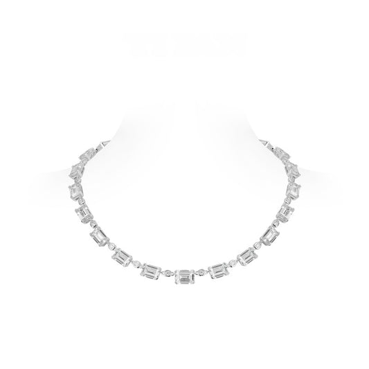 VAMERAY #3172 110 Carat Multi-Cut Station Prong-Set Tennis Necklace