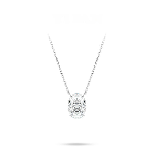 VAMERAY #6220 Oval Cut Pave Bail Pendant Necklace