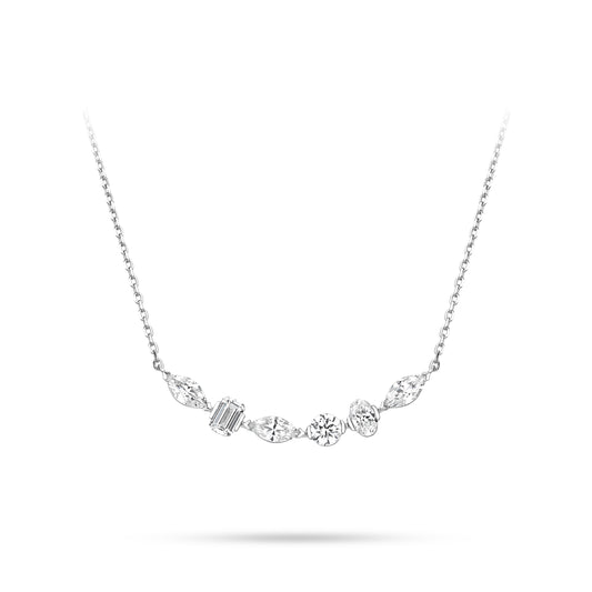 VAMERAY #3274 5 Carat Multi-Cut Linear Station Prong-Set Pendant Necklace