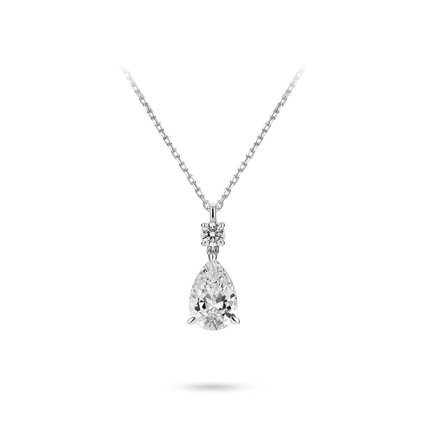 VAMERAY #3426 5 Carat Pear Cut Prong-Set Drop Pendant Necklace