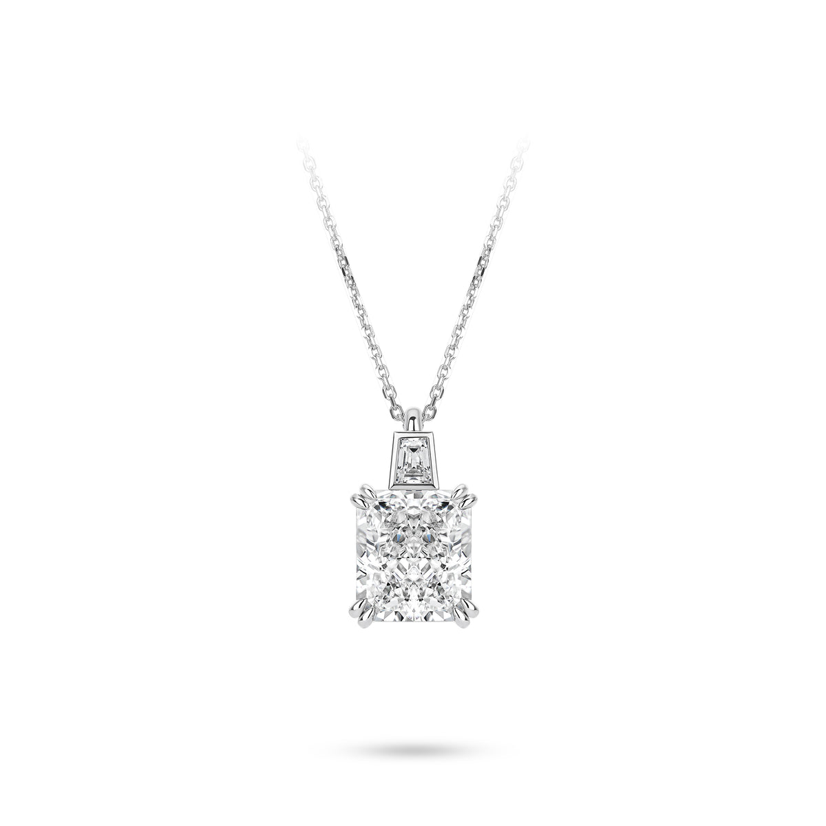 VAMERAY #3435 12 Carat Radiant Cut Prong-Set Pendant Necklace