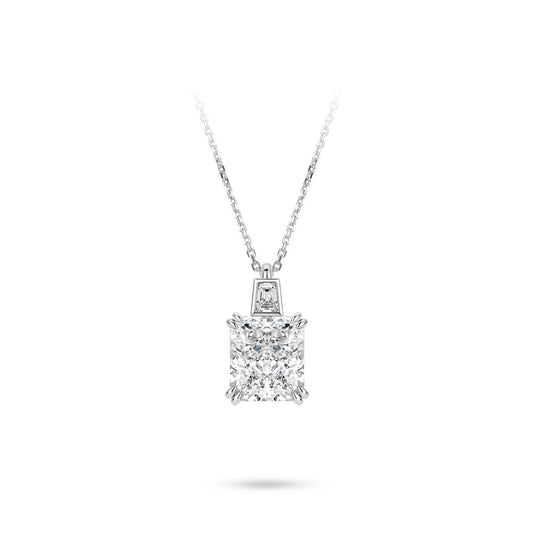 VAMERAY #3435 12 Carat Radiant Cut Prong-Set Pendant Necklace