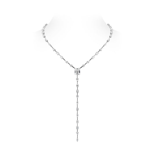 VAMERAY #4905 15 Carat Emerald Cut Center Lariat Y-Drop Pendant Necklace