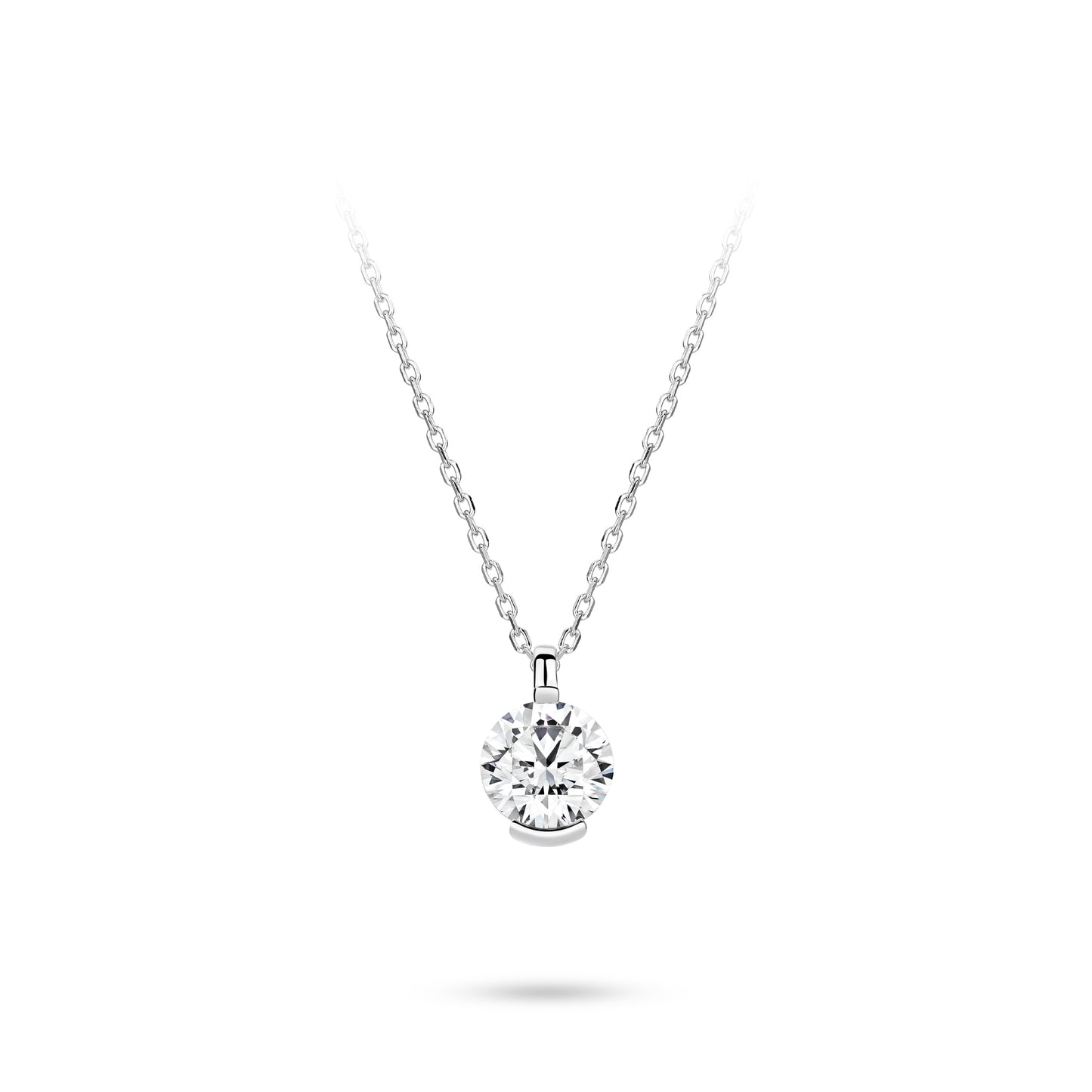 VAMERAY #4908 4 Carat Round Brilliant Solitaire Pendant Necklace