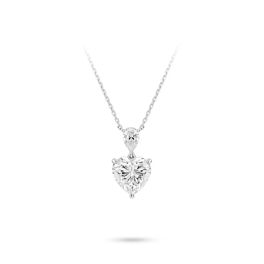 VAMERAY #4913 10 Carat Heart Cut Prong-Set Pendant Necklace