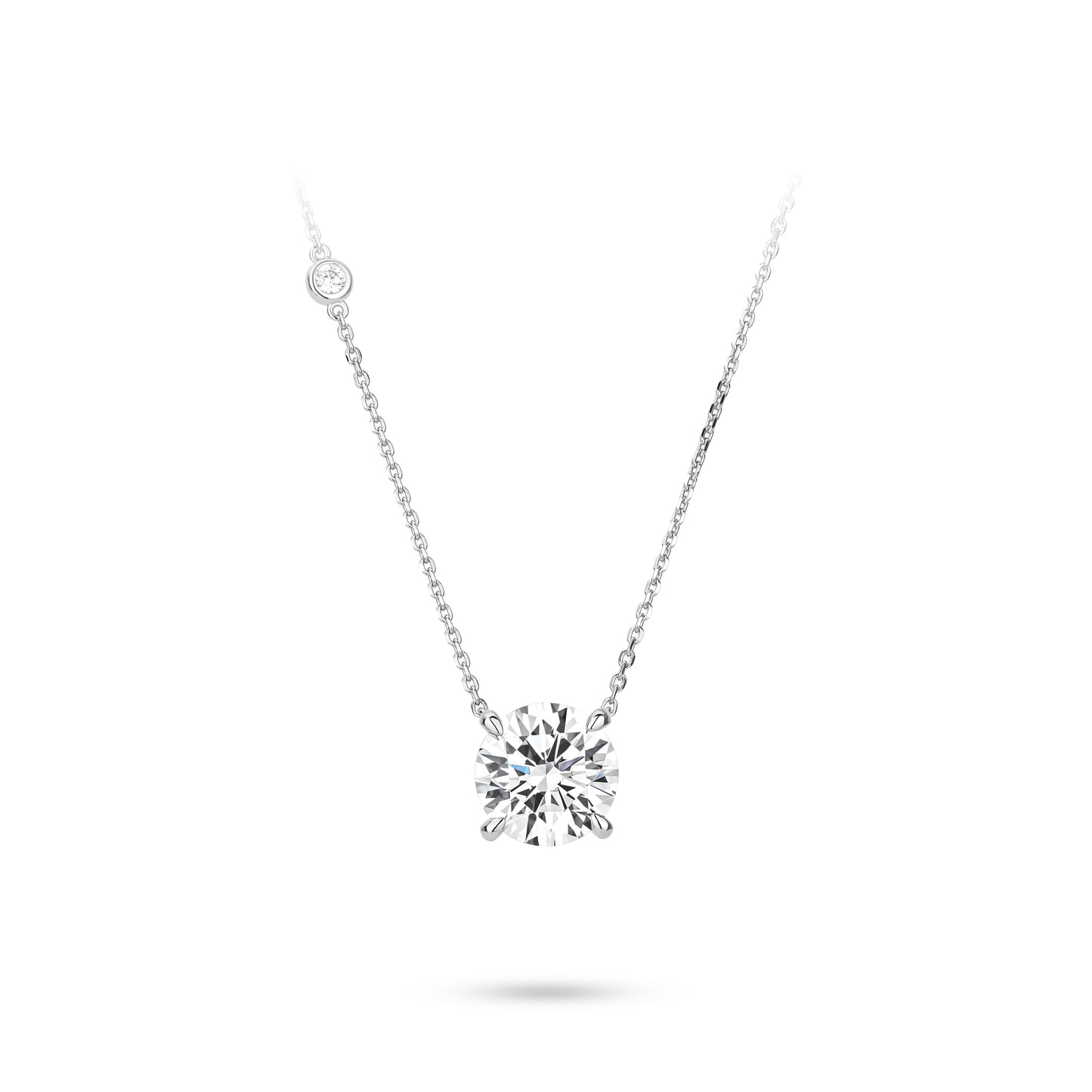 VAMERAY #5020 8 Carat Two-Stone Round Brilliant Station Pendant Necklace