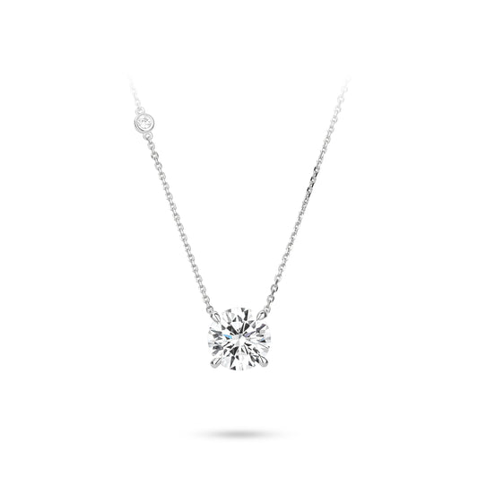 VAMERAY #5020 8 Carat Two-Stone Round Brilliant Station Pendant Necklace