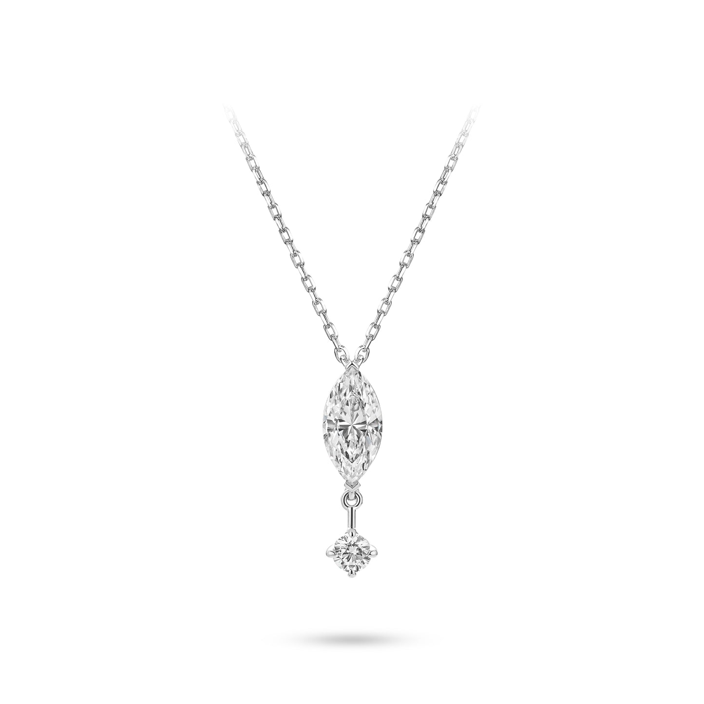 VAMERAY #5990 3 Carat Marquise Cut Accent Prong-Set Drop Pendant Necklace