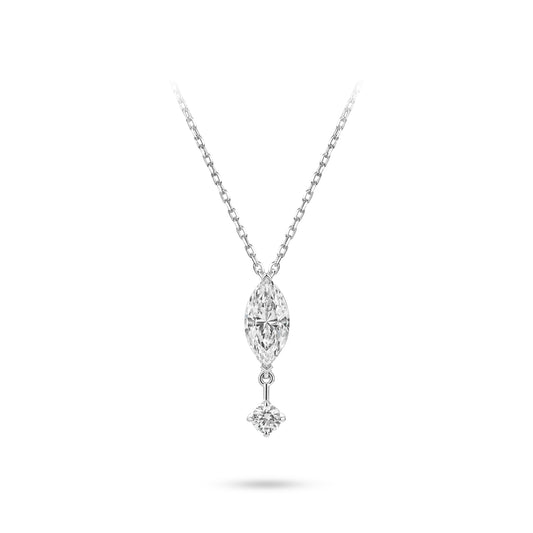 VAMERAY #5990 3 Carat Marquise Cut Accent Prong-Set Drop Pendant Necklace