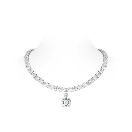 VAMERAY Luxury Series Asscher Cut Drop Tennis Necklace#6218