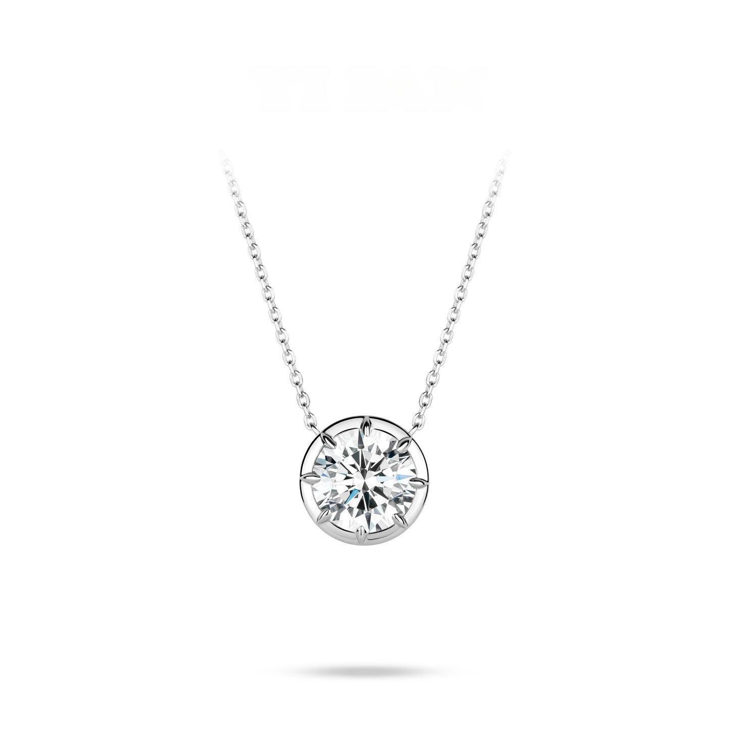 ECO Diamonds Micro-setting D color VAMERAY #6500 9 Carat Round Brilliant 8-Prong Solitaire Pendant Necklace