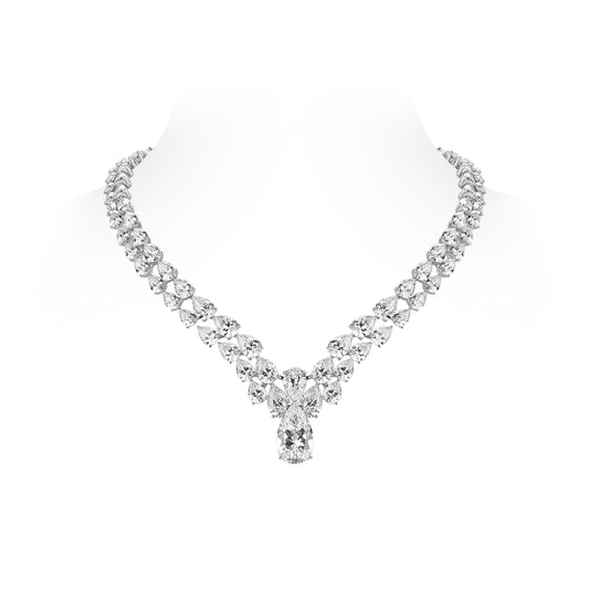 VAMERAY Luxury Series Graduated Pear Cut Drop Tennis Necklace#7002