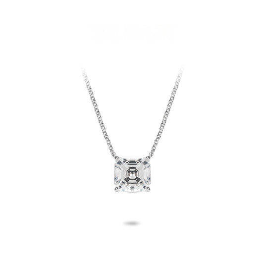 ECO Diamonds Newbie's Gift White color VAMERAY 5 Carat Promote Asscher Necklace#3018