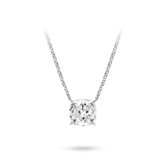 ECO Diamonds Newbie's Gift White color VAMERAY 4 Carat Promote Cushion Necklace#4580