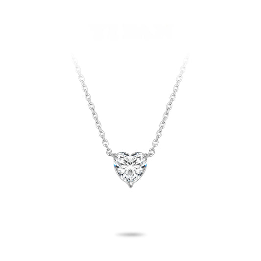 ECO Diamonds Newbie's Gift White color VAMERAY 3 Carat Promote Heart Necklace#3258