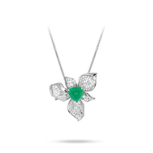 Lab Created Gemstones Emerald(green) Necklace 925sterling silver