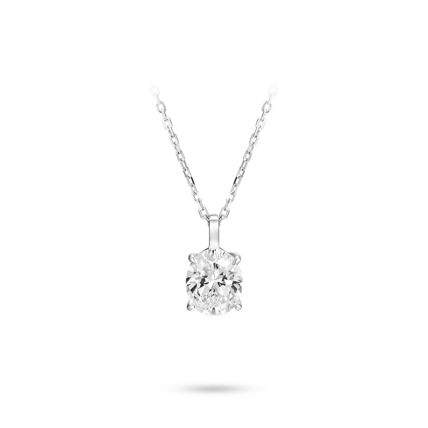 ECO Diamonds Newbie's Gift White color VAMERAY 4 Carat Promote Oval Necklace#3020