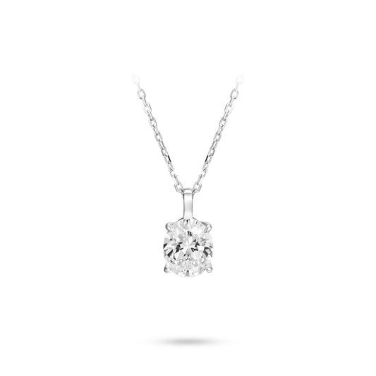 ECO Diamonds Newbie's Gift White color VAMERAY 4 Carat Promote Oval Necklace#3020