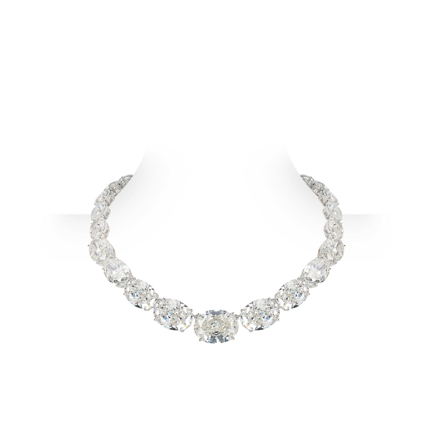 ECO Diamonds High Jewelry Collection: Limited edition for order: G color ovals in big carats tennis necklace #3600