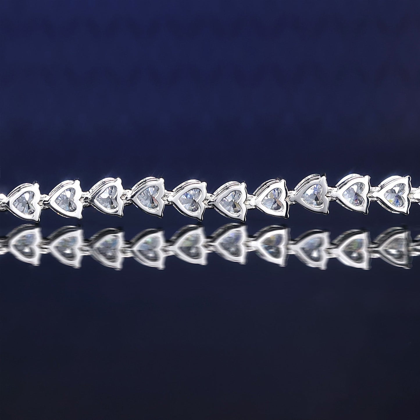 ECO Diamonds VAMERAY Micro-setting 30 Carat Prong-Set Heart Cut Tennis Bracelet #3150