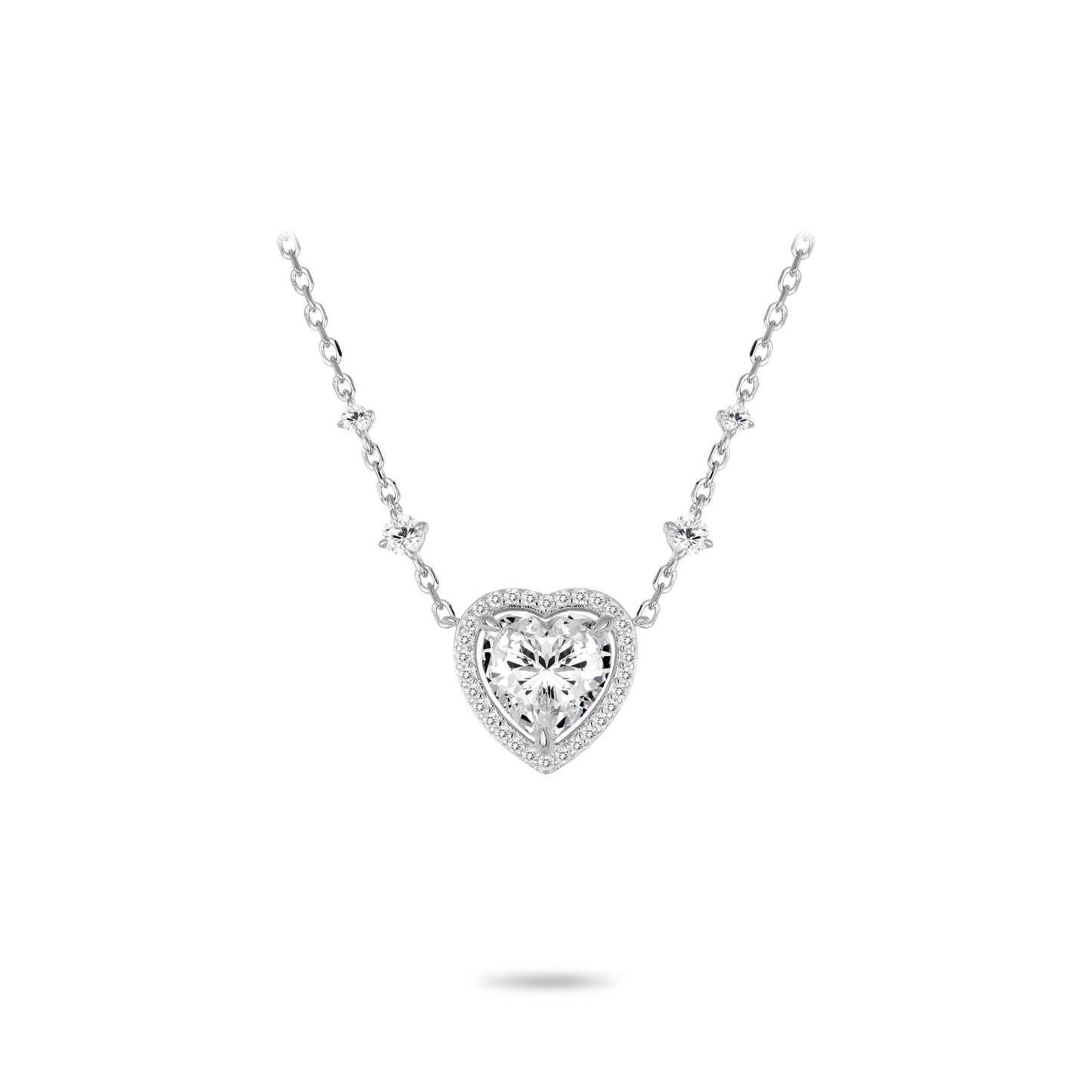 ECO Diamonds Animal collection: VAMERAY 6.5 Carat Heart Cut Pave Halo Pendant Necklace #2352
