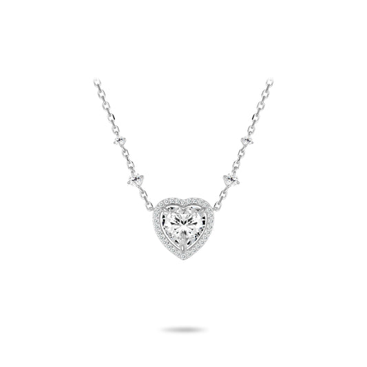 ECO Diamonds Animal collection: VAMERAY 6.5 Carat Heart Cut Pave Halo Pendant Necklace #2352