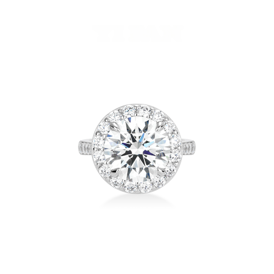 VAMERAY #12118 8 Carat Halo Round White Custom 4 Ring