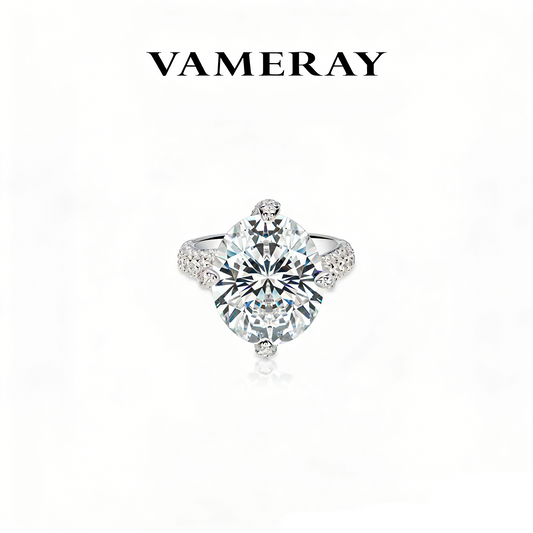 ECO Diamonds Micro-setting D color VAMERAY 44 Carat Oval White Ring#12298