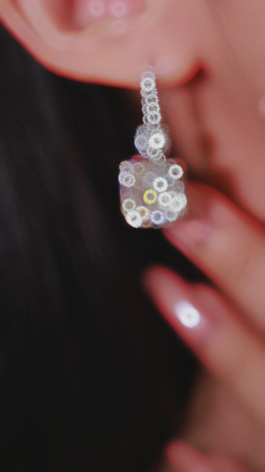 Eco Diamond Wedding collection: Modern  Brilliant Asscher-cut Rocks  exquisite Dangle Earrings #6200