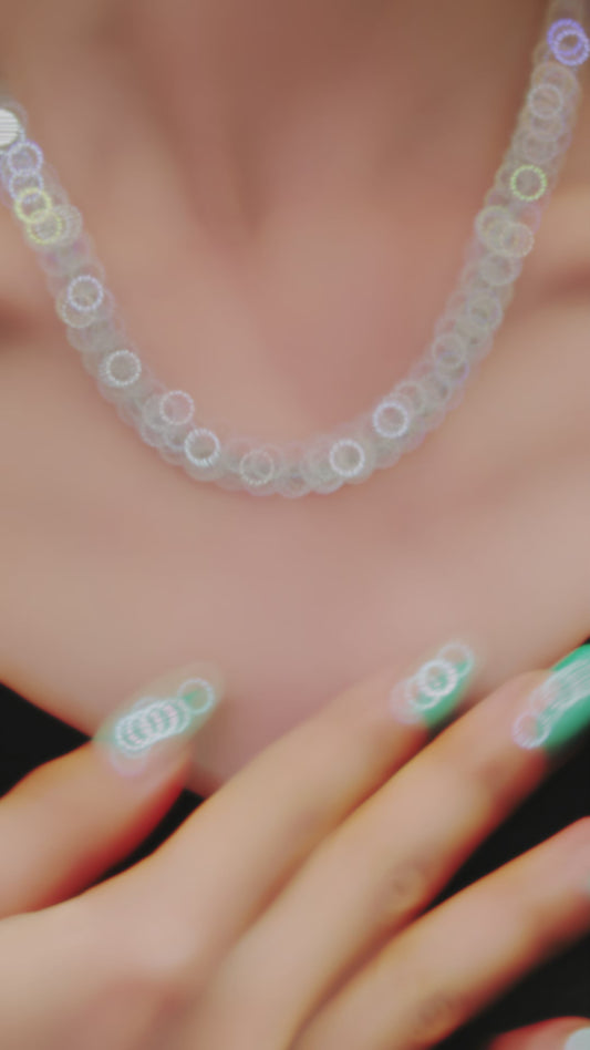 Eco Diamond VAMERAY Oval-cut White 80 Carat Prong-Set Tennis Choker/Necklace #3155